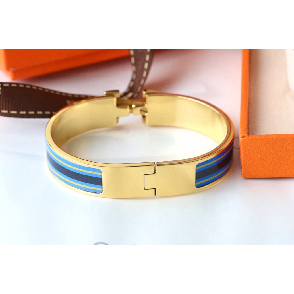 Cặp Vòng Tay Thanh Lịch Họa Tiết Kẻ Sọc Mạ Vàng Hồng 18K Thời Trang Dành Cho Nam Và Nữ