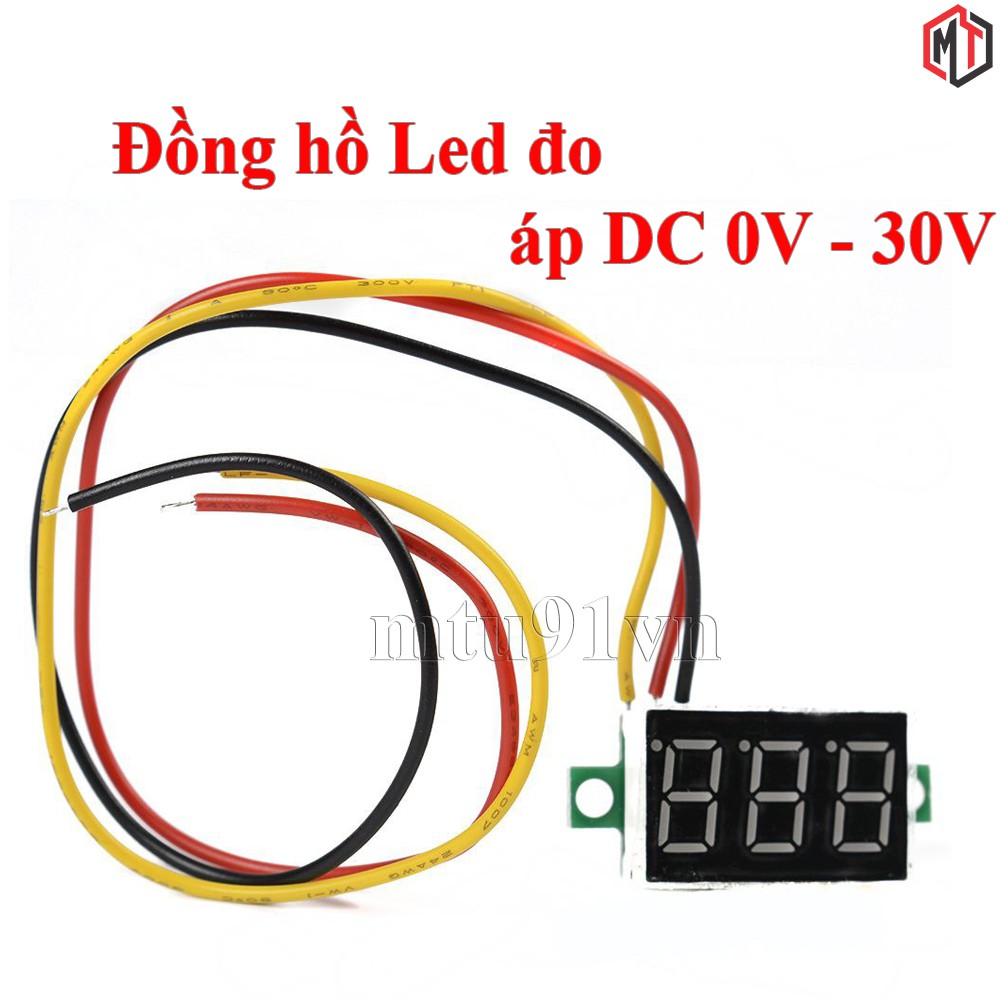 Vôn kế - Đồng Hồ Led Đo Áp - Volt DC 3 dây 0~30v 0.36 inch