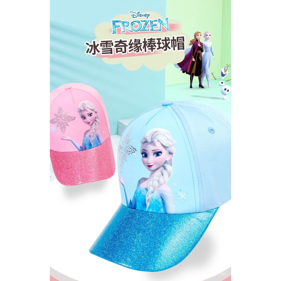 Mũ lưỡi trai chống nắng in hình hoạt hình Disney thời trang xuân hè cho bé gái