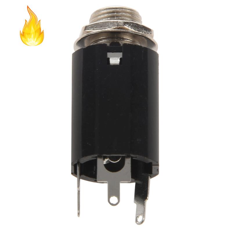 1 Giắc Cắm Đầu Cắm 6.35 Cho Đàn Guitar Màu Đen