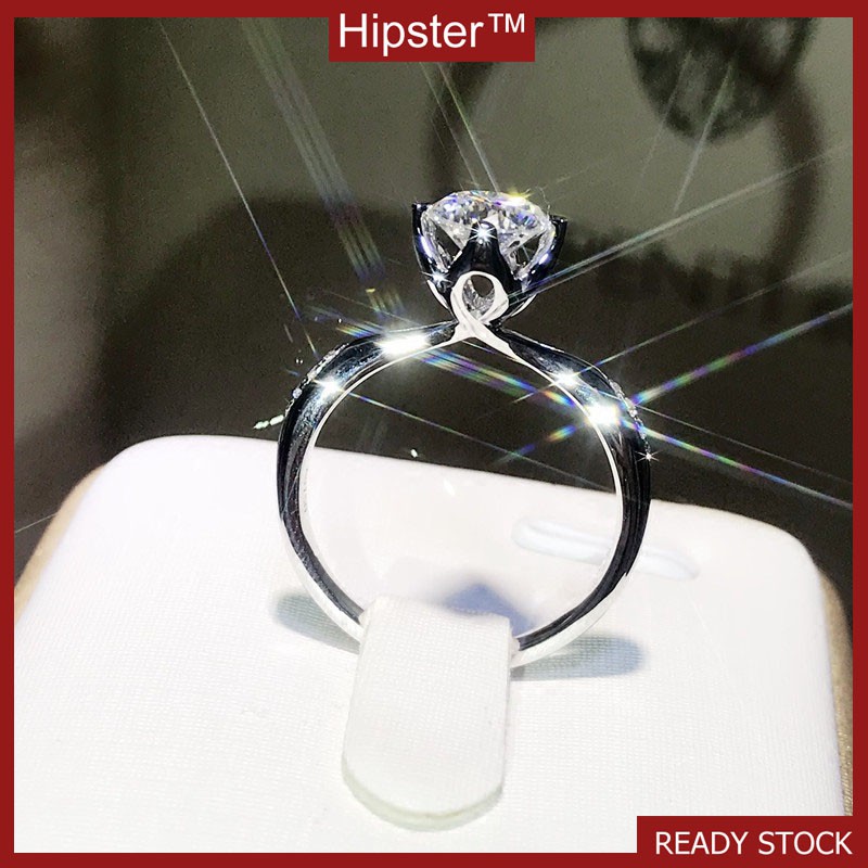 Nhẫn Mạ Bạc Có Đính Đá Đầy Quý Phái