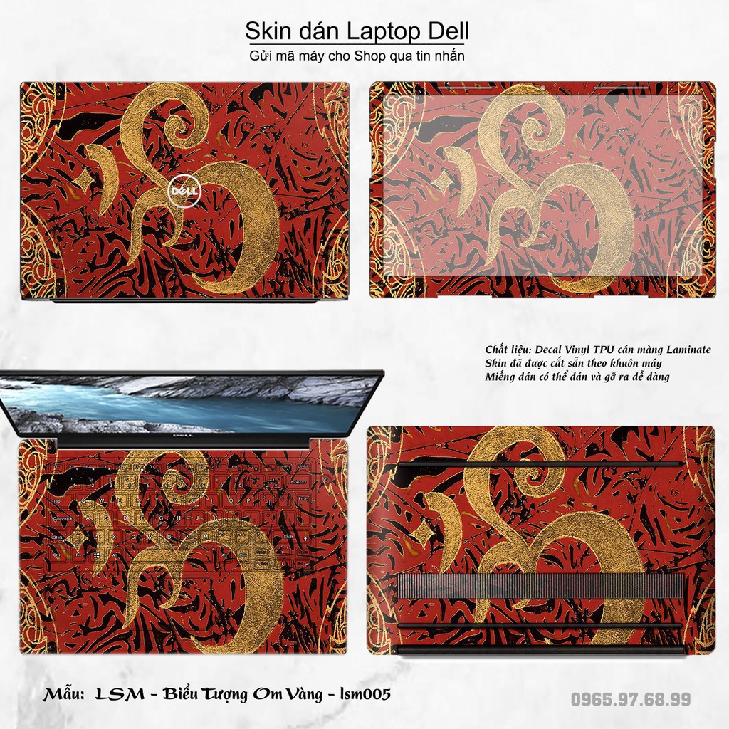 Skin dán Laptop Dell in hình Biểu Tượng Om Vàng - lsm005 (inbox mã máy cho Shop)