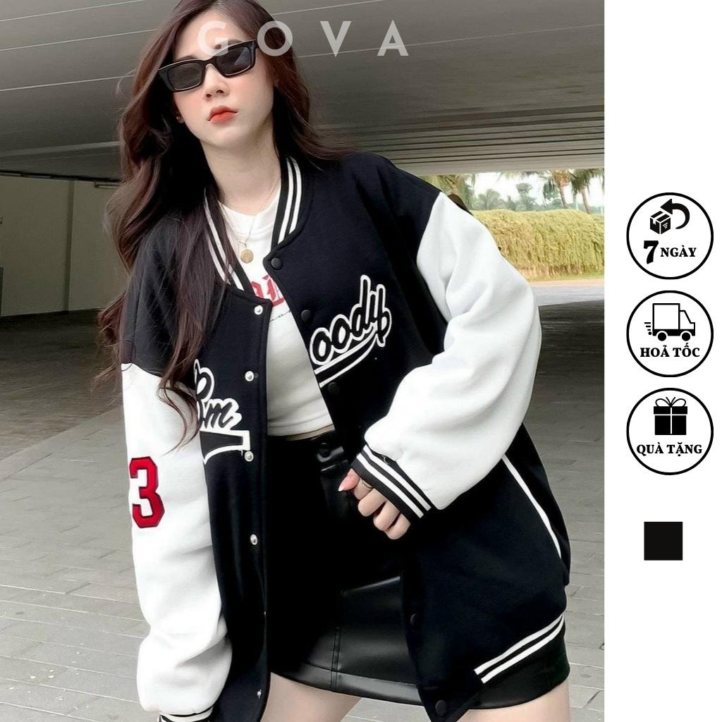 Áo Khoác Bomber Dù THÊU BMOODY Cao Cấp Form Rộng Nam Nữ Ulzzang Unisex Thời Trang GOVA