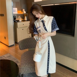 Đầm dài cổ polo dáng ôm thiết kế lệch tà thời trang cho nữ