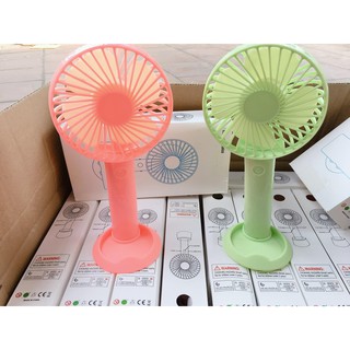 QUẠT MINI TÍCH ĐIỆN CẦM TAY CÓ ĐẾ