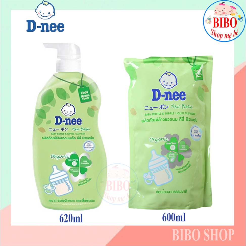 Nước Rửa Bình Sữa Dnee Rửa Rau Củ Và Phụ Kiện, An Toàn Cho Bé Dạng Chai Dnee Organic 620ml