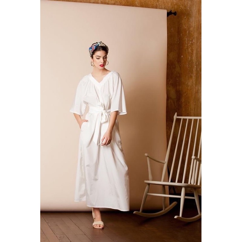 Đầm Linen Dáng Xoè Dài (kèm đai)