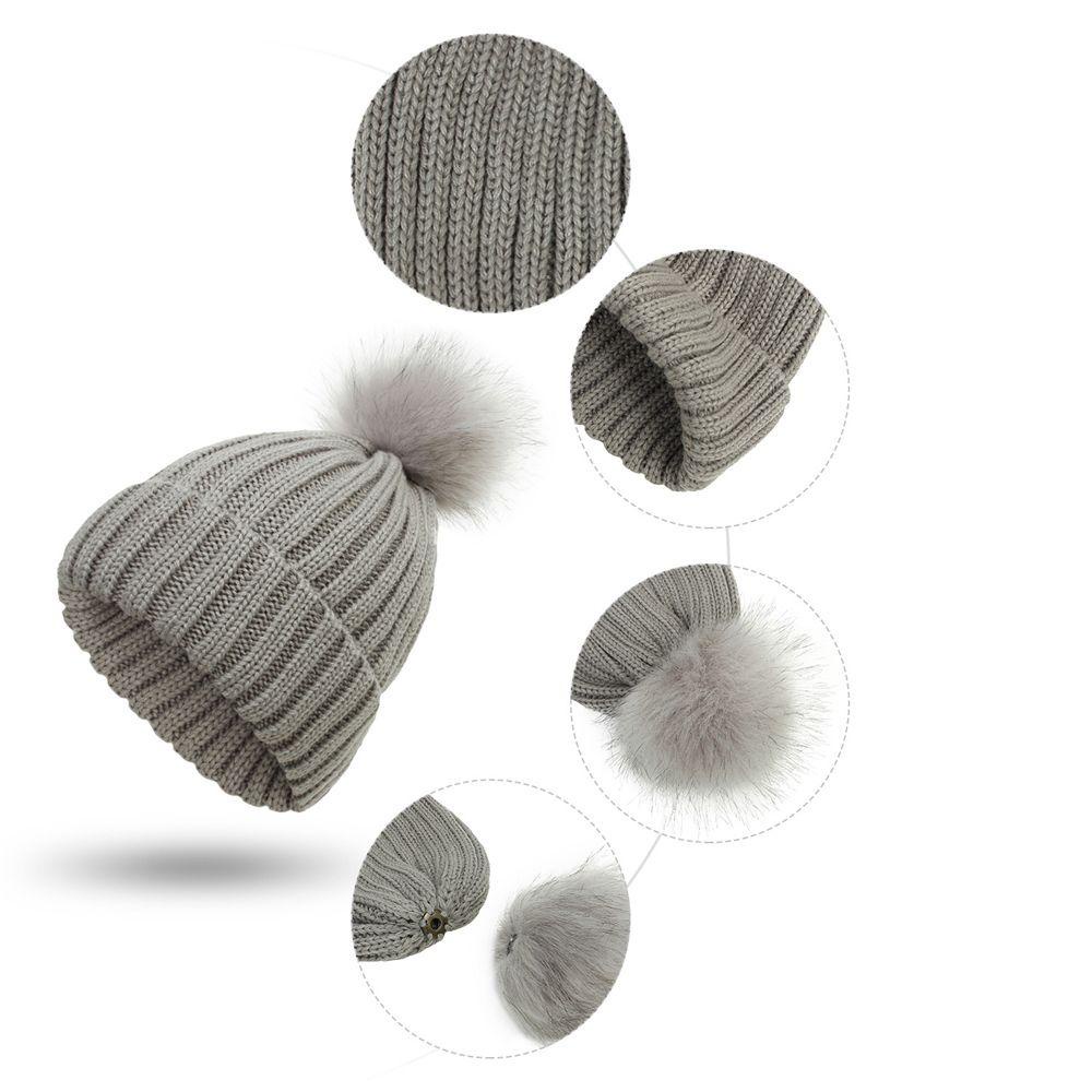 Bộ Mũ Beanie Và Găng Tay Đan Len Dày Dặn Ấm Áp Mùa Đông