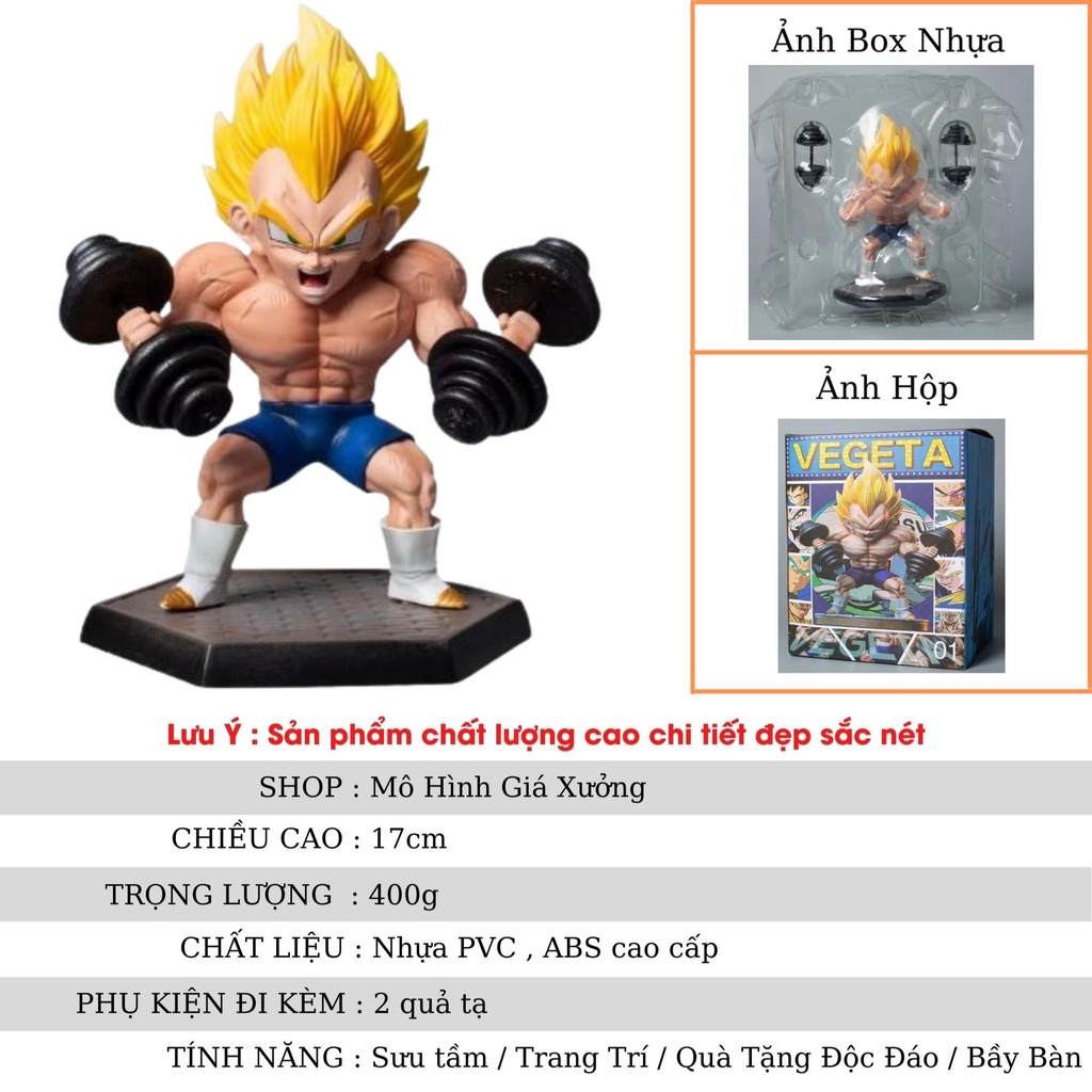 Mô hình Dragon Balli - Vegata tập tạ Cực Ngầu - Cao 17cm - Nặng 400Gram - figure 7 Viên Ngọc Rồng - Mô Hình Giá Xưởng