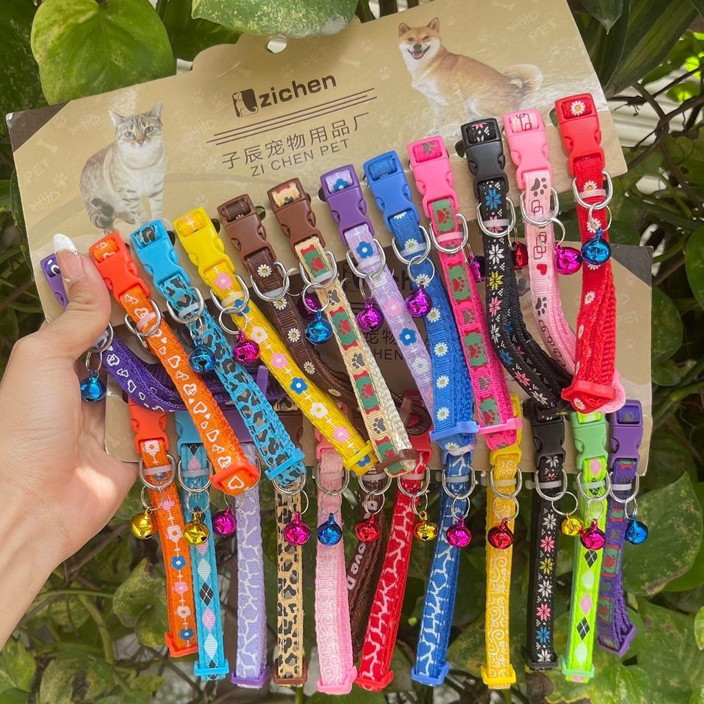 Vòng cổ cho thú cưng, có chuông, nhiều họa tiết dễ thương - Halopetshop