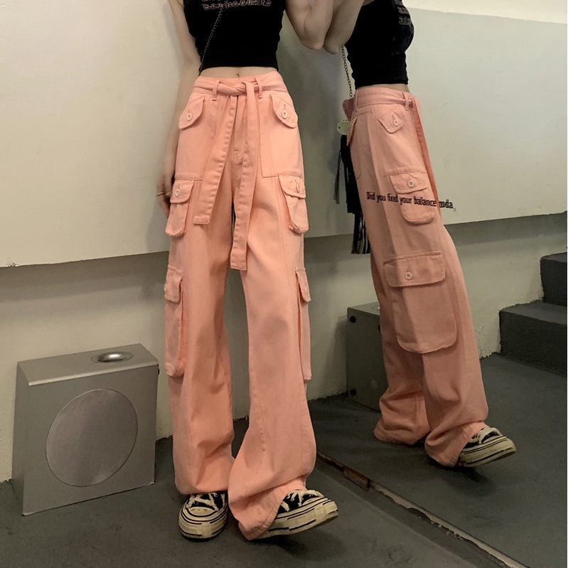 Quần Dài Lưng Cao Dáng Rộng Chất Liệu cotton Phong Cách Thời Trang Hàn Quốc 2022