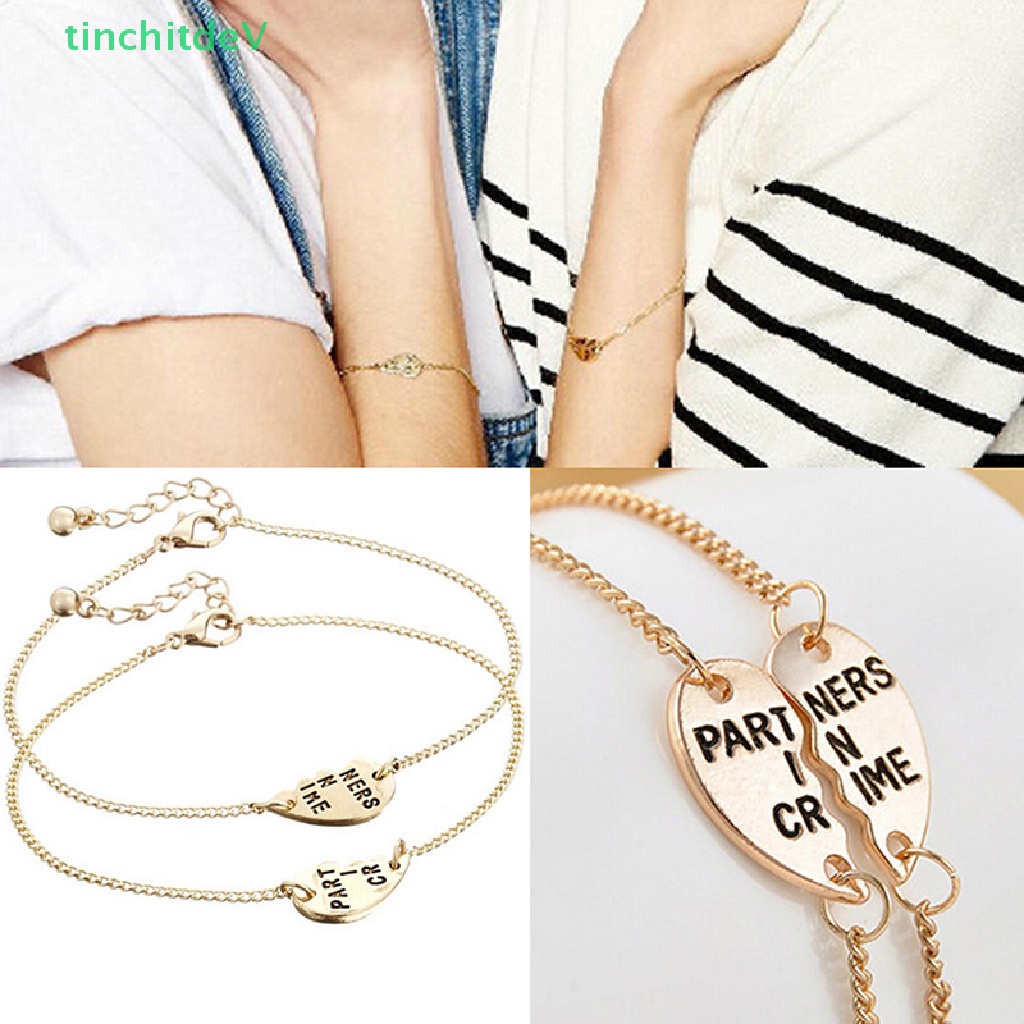 [TinchitdeV] Bộ 2 Vòng Tay Mặt Hình Trái Tim Chia Đôi Tình Bạn Thân Thiện Với Bạn Thân [Mới]