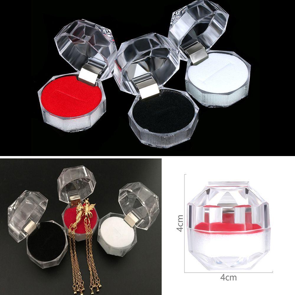 1 Hộp Đựng Nhẫn Trong Suốt Hình Bát Giác