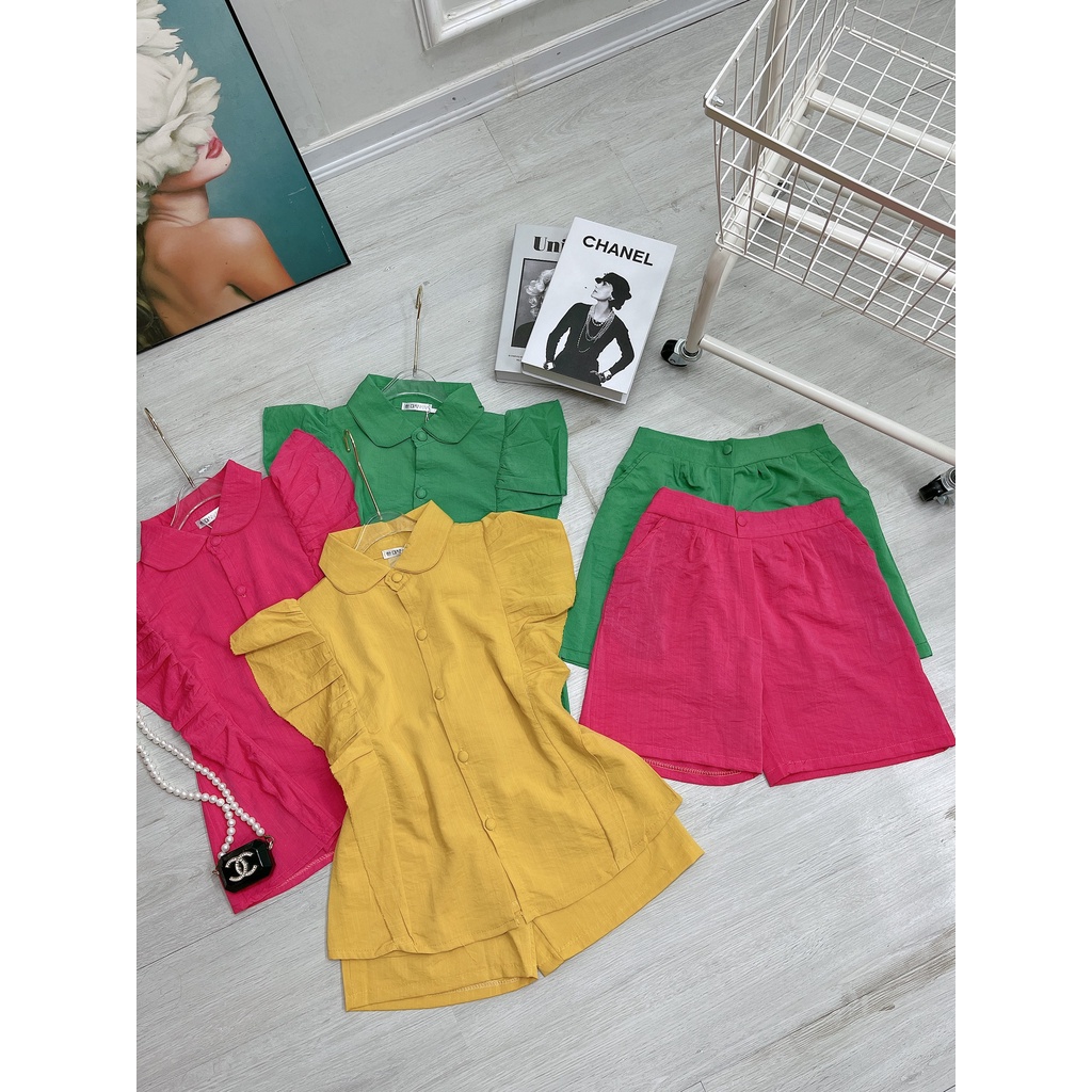 Set đũi nữ bèo cổ sen bồng bềnh, thoáng mát - Hàng có sẵn - Xưởng may Lộc Vân - V06