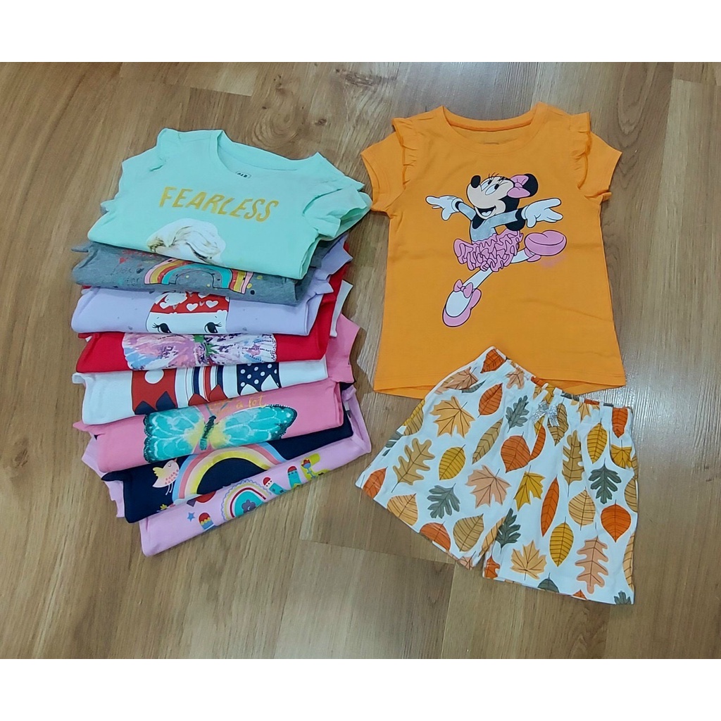 Đồ bộ ngắn tay viền bèo GAP bé gái 1-5T nhí