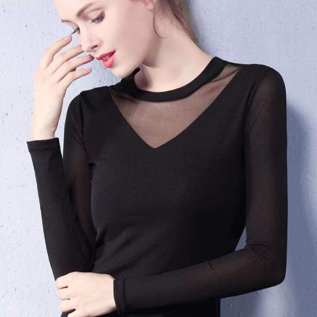 Áo cổ tim cách điệu