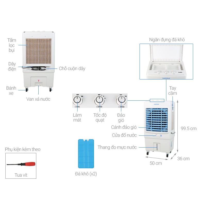 Quạt điều hòa hơi nước DAIKIO - DKA - 4000C
