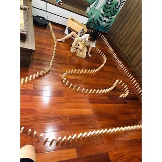Combo 100 Thanh Gỗ Domino Màu Mộc