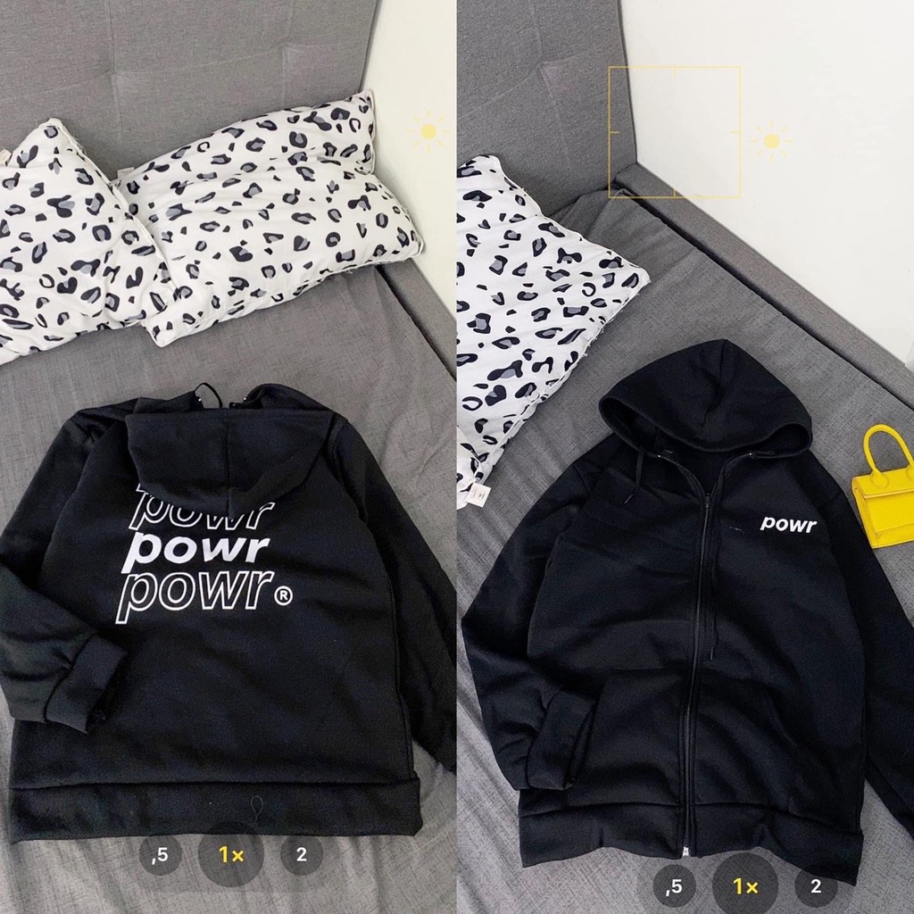 Áo khoác nỉ Powr 🍁FREESHIP🍁 Áo hoodie có mũ form rộng