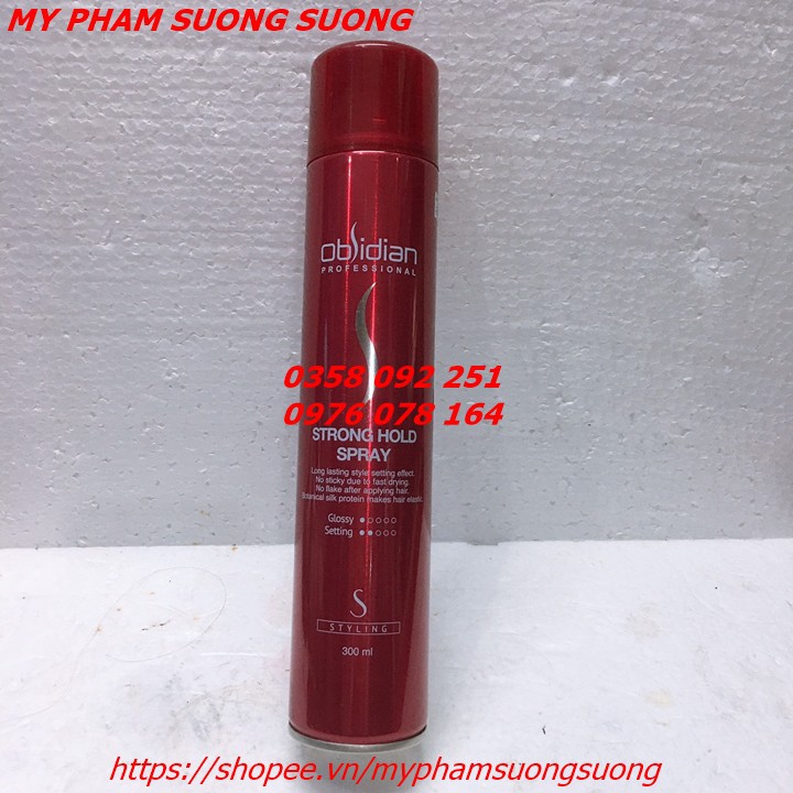 GÔM XỊT TÓC CỨNG OBSIDIAN STRONG HOLD SPRAY 300 ML