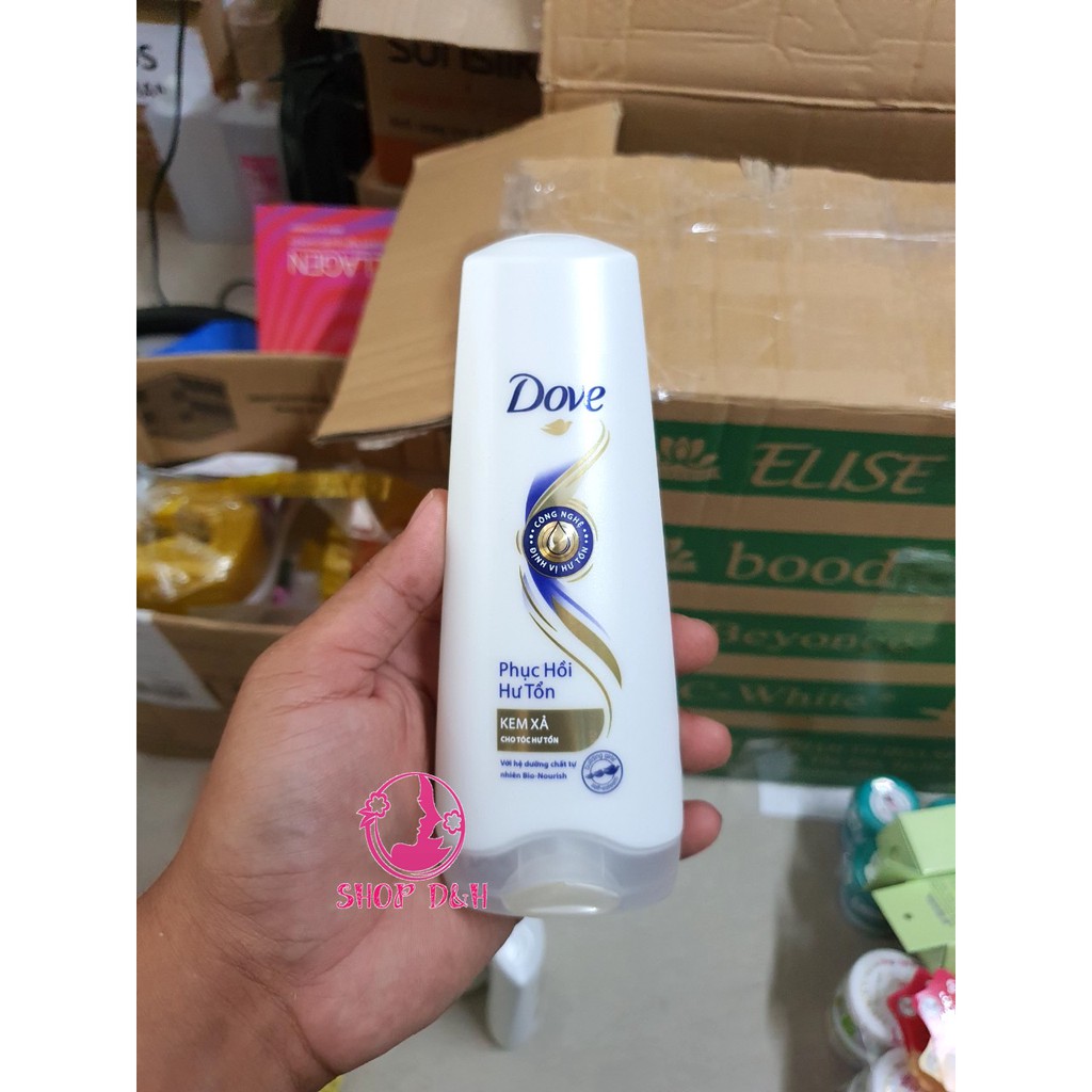 Bộ sản phẩm Dove Phục Hồi Hư Tổn dầu gội 900g + kem xả 335g