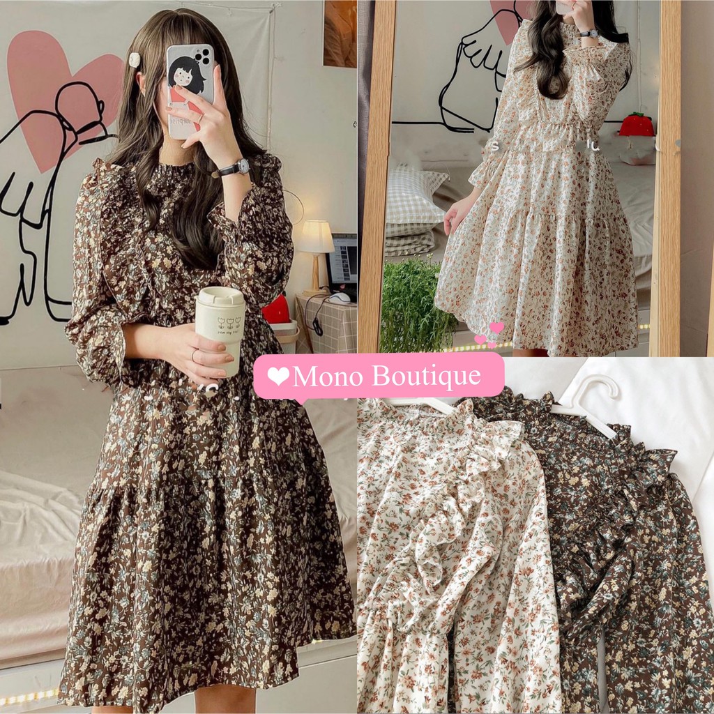 Váy hoa nhí babydoll ULLZANG quảng châu cao cấp - Mono Buotique
