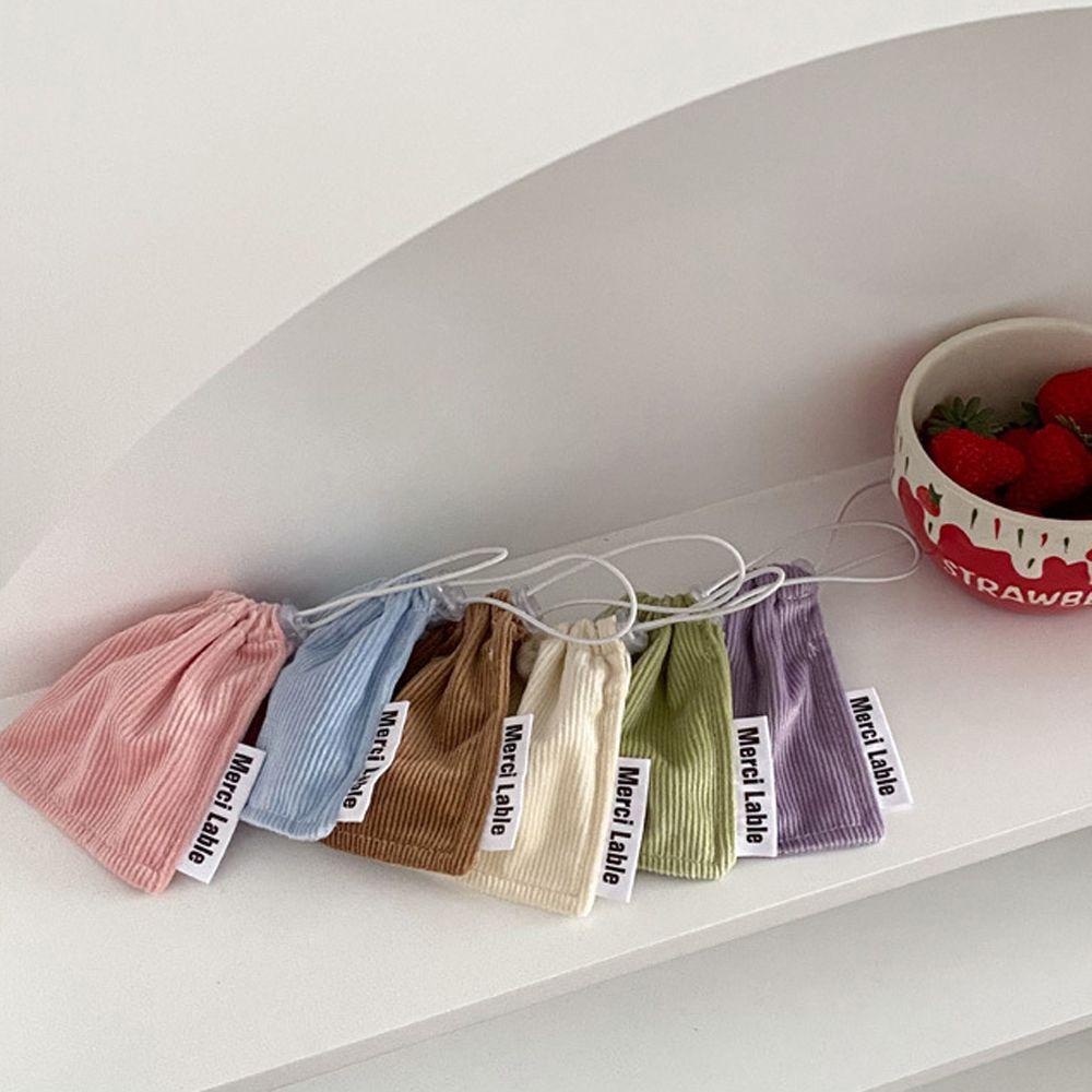 OCEANMAP Túi Nhung Đựng Tiền / Thẻ / Son Môi Màu Trơn Đơn Giản Ốp