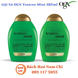 Dầu Gội Dầu Xả OGX Hydrating Teatree Mint 385ml - Nhập Khẩu Mỹ - 022796910158 - 022796910141