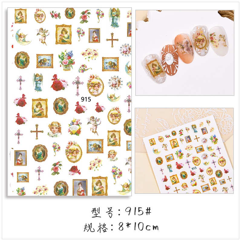 Mới Miếng Dán Trang Trí Móng Tay 3d Hình Thiên Thần Cupid Phong Cách Nhật Bản