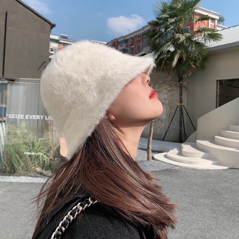 [240] Mũ len Retro lông thỏ (sẵn 7 màu)
