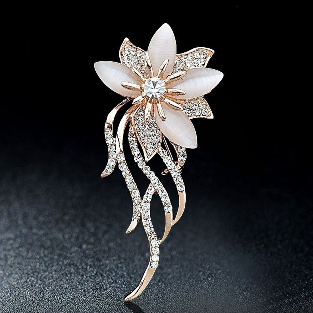 FORBETTER Women Bridal Fashion Flower Brooch