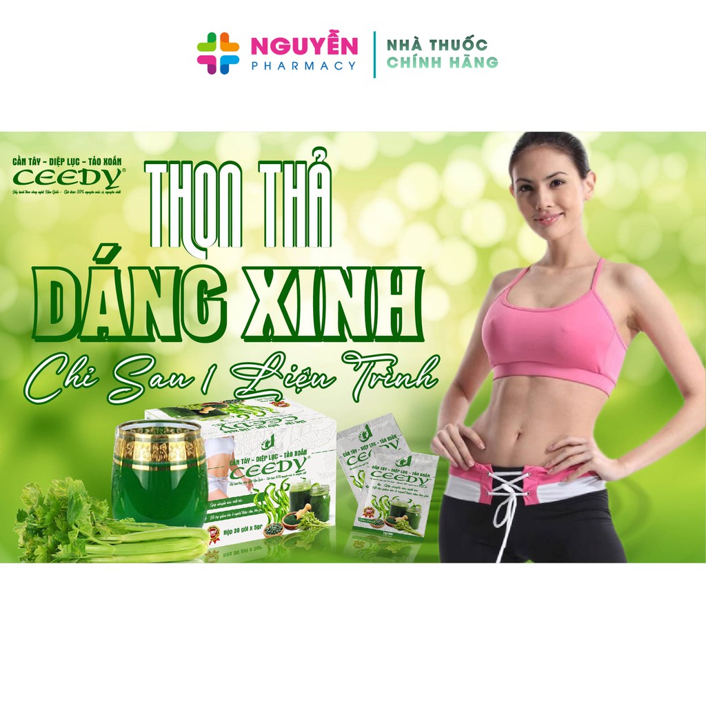 Trà Ceedy Cần Tây Diệp Lục Tố- Giảm cân Organic công nghệ Hàn Quốc