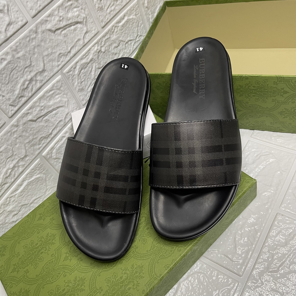 Dép Burberry cao cấp đế cao su non cực tôn dáng , dép quai ngang unisex nam nữ 2022