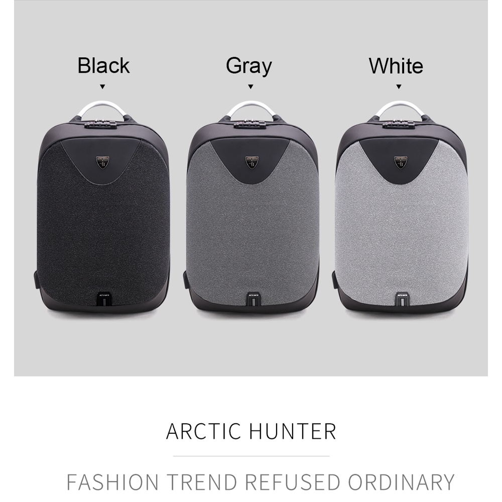Balo Laptop Chống Trộm Arctic Hunter B00208, Chống Nước kèm cổng sạc USB, phong cách thời trang, rộng rãi