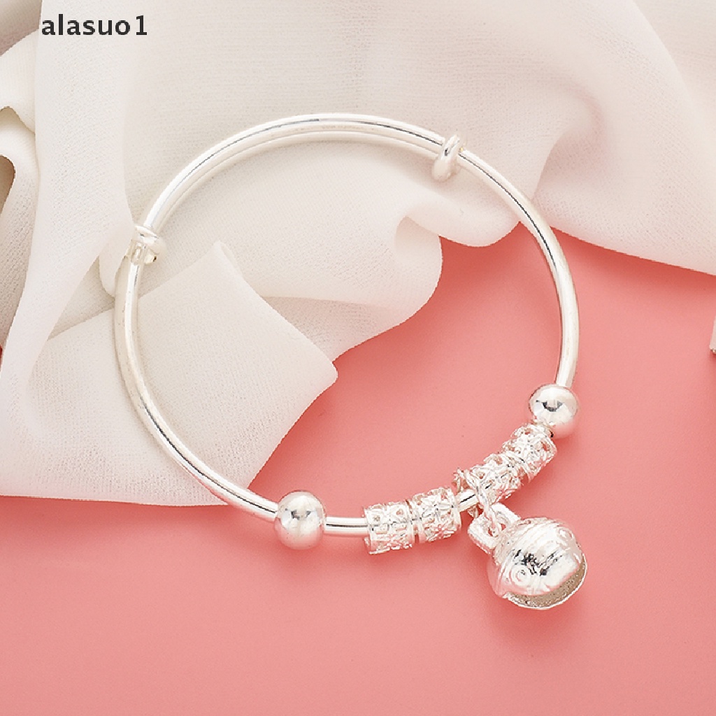 [alasuo1] Vòng Đeo Tay Mạ Bạc Đính Chuông Cổ Điển Thời Trang Làm Quà Tặng Cho Nữ [VN]