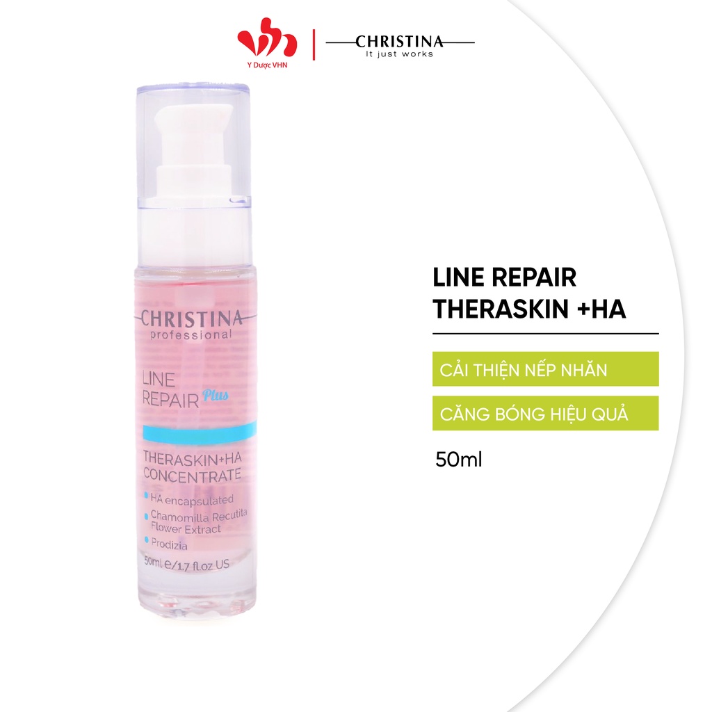 Serum Cấp Nước Line Repair Theraskin + HA Concentrate CHRISTINA Hỗ Trợ Cải Thiện Nếp Nhăn, Trẻ Hóa Làn Da Chai 50ml
