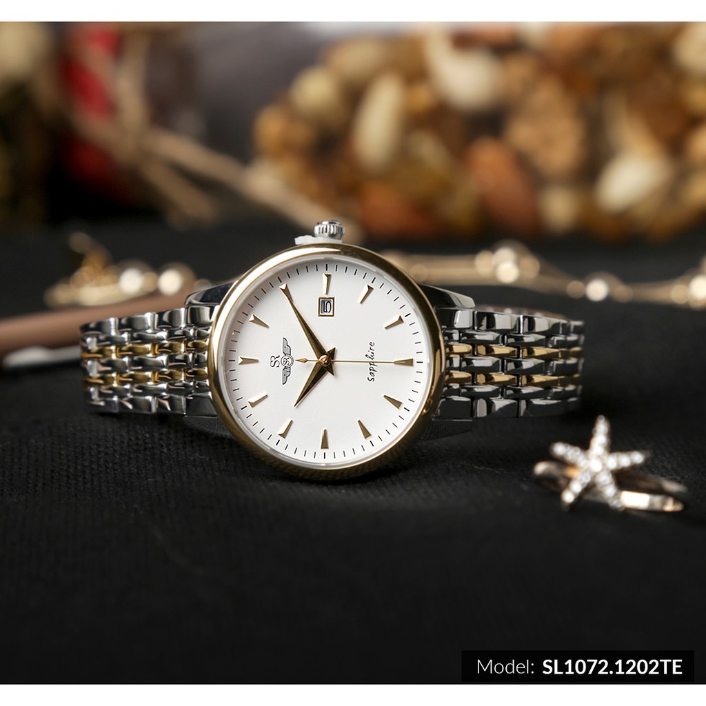 Đồng hồ nữ SR WATCH chính hãng SL1072, dây kim loại