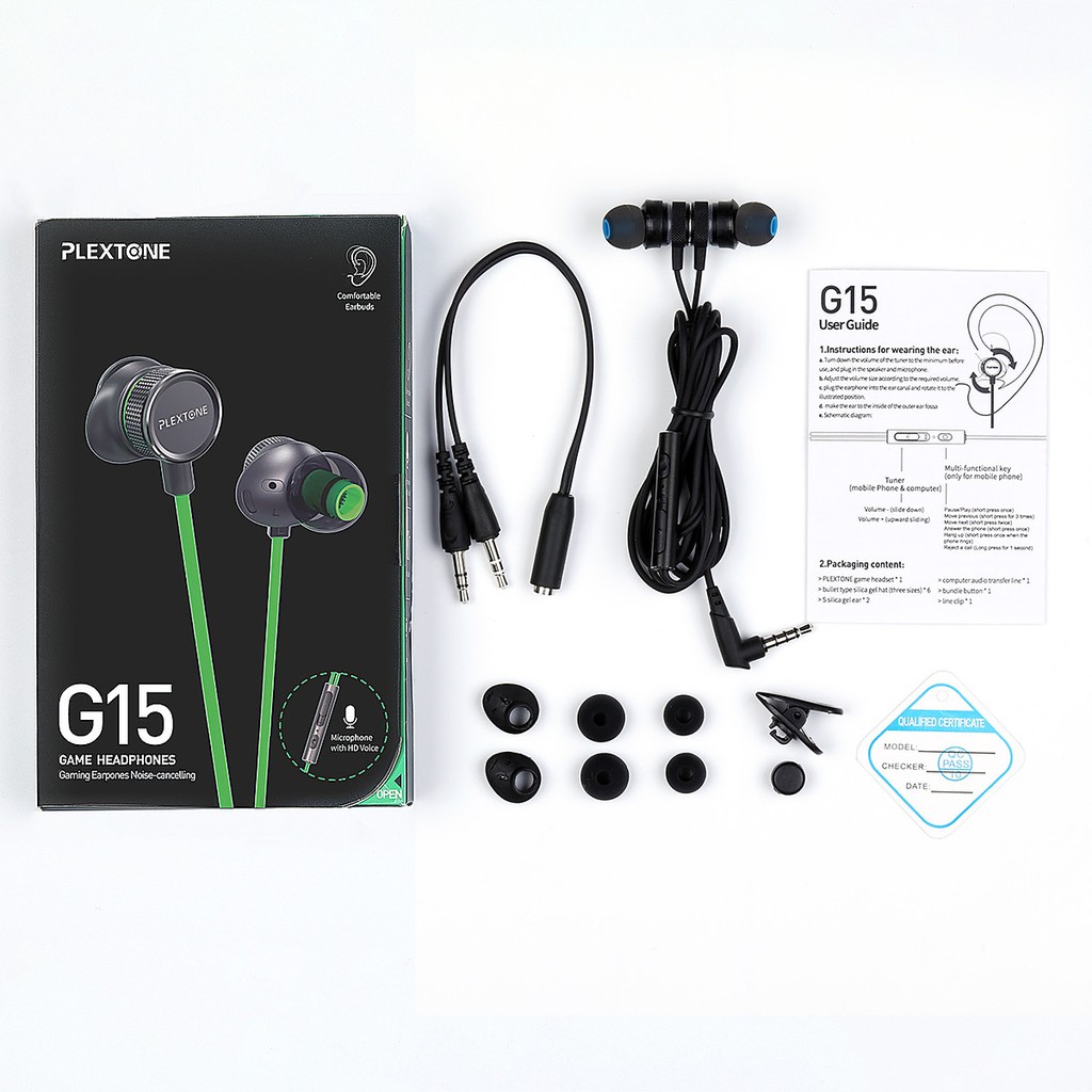 Tai nghe gaming nhét tai Plextone G15 phiên bản 2020 - Chuyên game - có mic, chống ồn