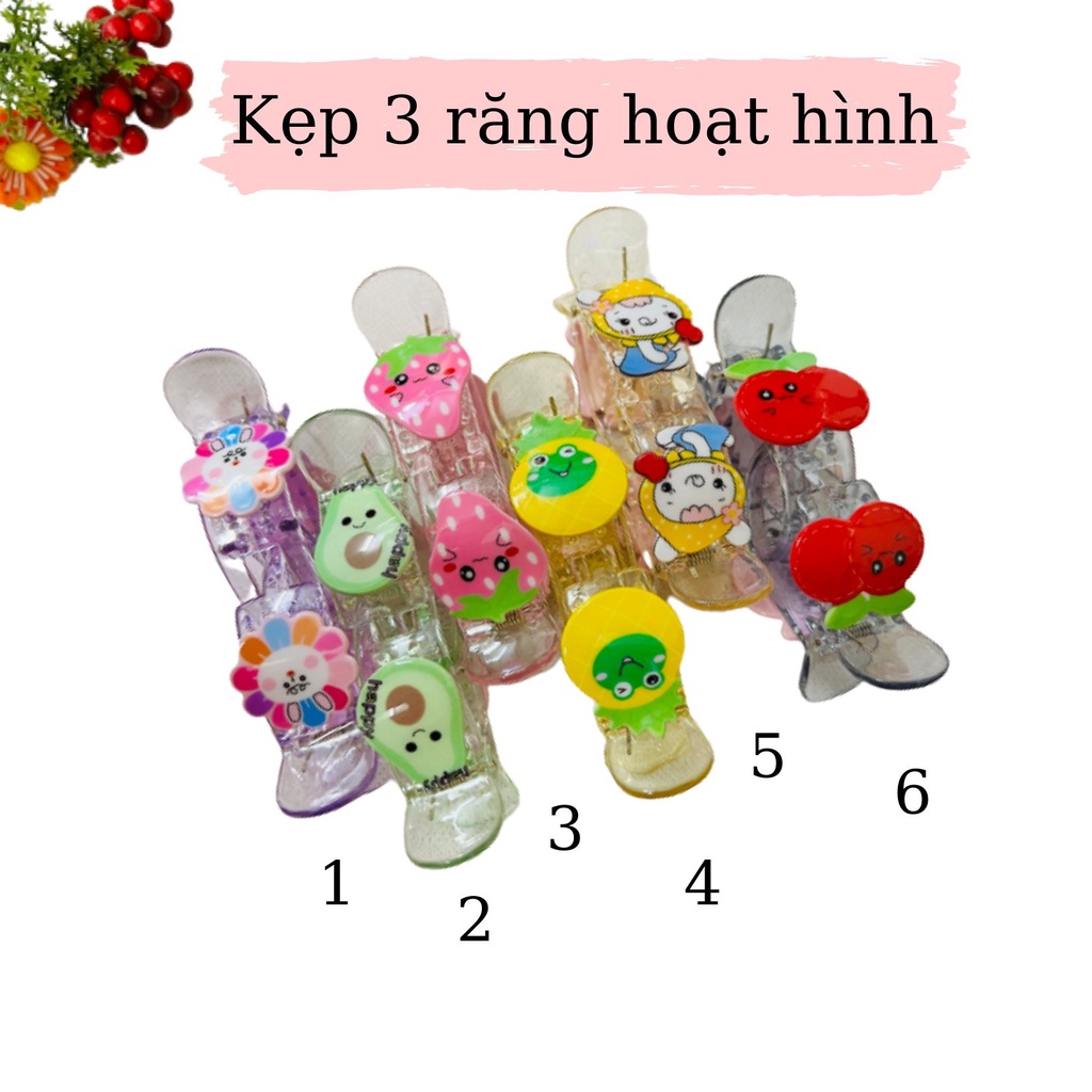 [Hình thật] Kẹp tóc càng cua 3 răng 3D cao cấp honey nhiều hình dễ thương K3R - Kẹp càng cua hoạt hình