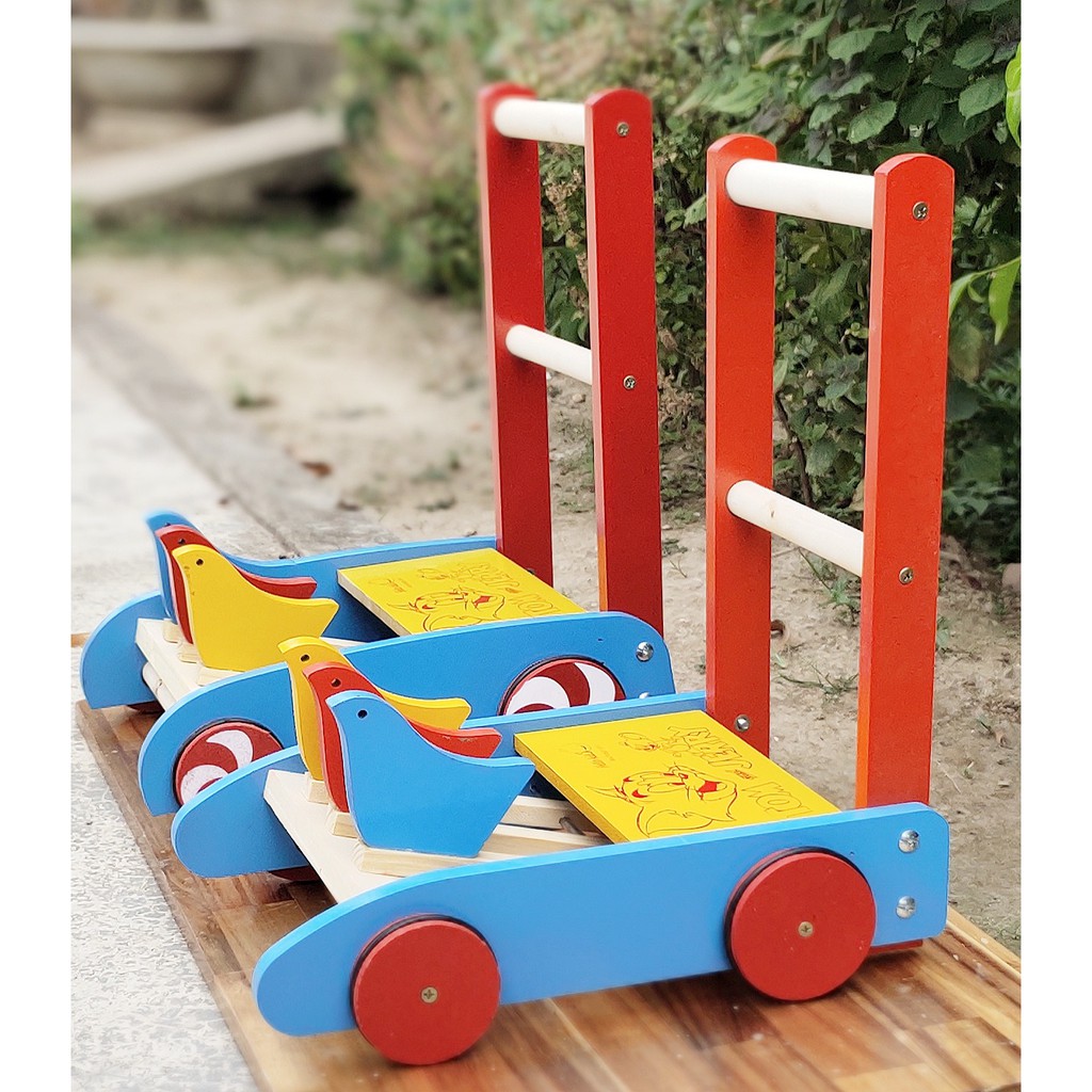 Xe Tập Đi Bằng Gỗ Song Son Cho Bé - Xe Tập Đi Bằng Gỗ 3 Con Chim