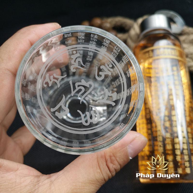 Bình Nước Thuỷ Tinh In “Đại Bi Chú”, Kích Thước 20×6.5cm