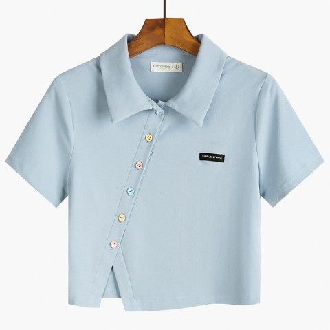 Áo polo Ngắn Tay Thoáng Khí Phong Cách Hàn Quốc Thời Trang Mùa Hè Cho Nữ