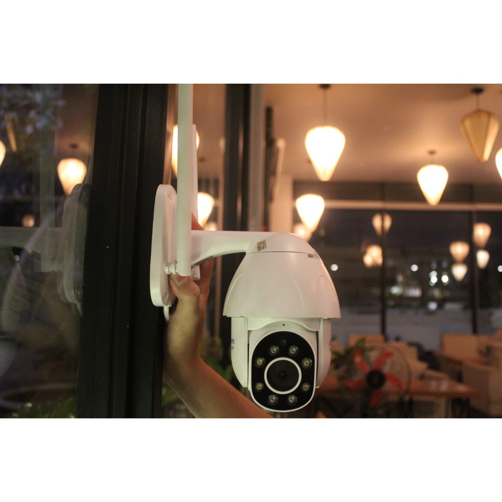 CAMERA NGOÀI TRỜI XOAY 360 ĐỘ WIFI HỖ TRỢ 4 ĐÈN LED 4 ĐÈN HỒNG NGOẠI (BẢO HÀNH 12 THÁNG)