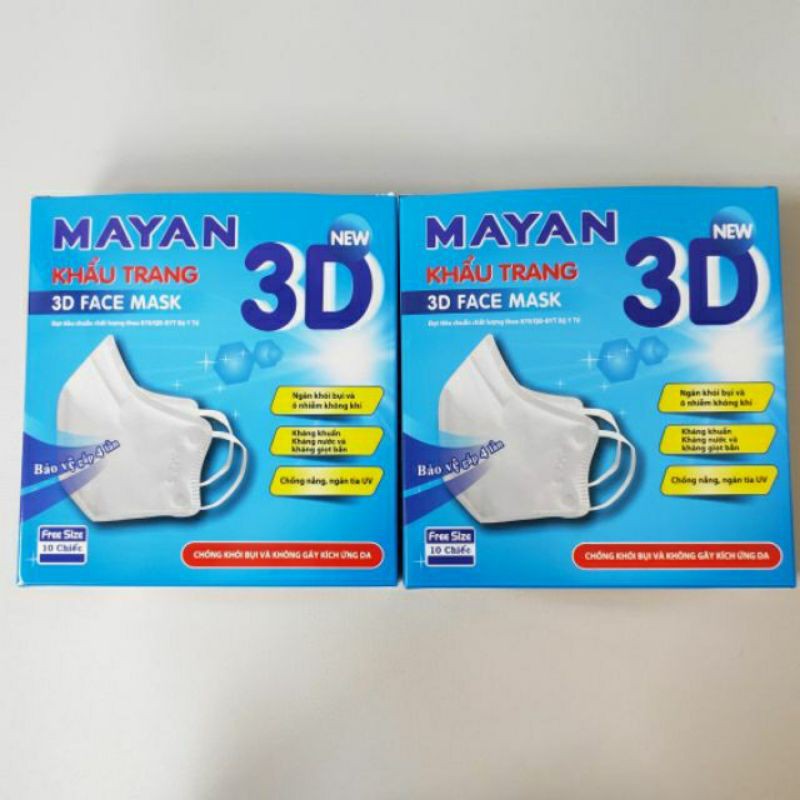 Khẩu Trang người lớn và trẻ em MAYAN PM2.5 3D MASK cao cấp , 1 hộp 10 chiếc