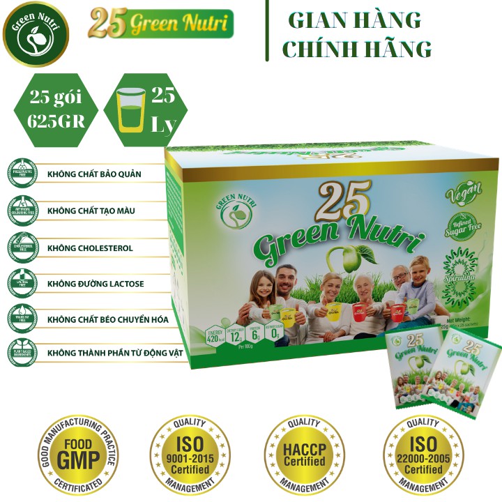 Bột Ngũ cốc dinh dưỡng 25 Green Nutri - Dạng hộp 625gr (25 gói)