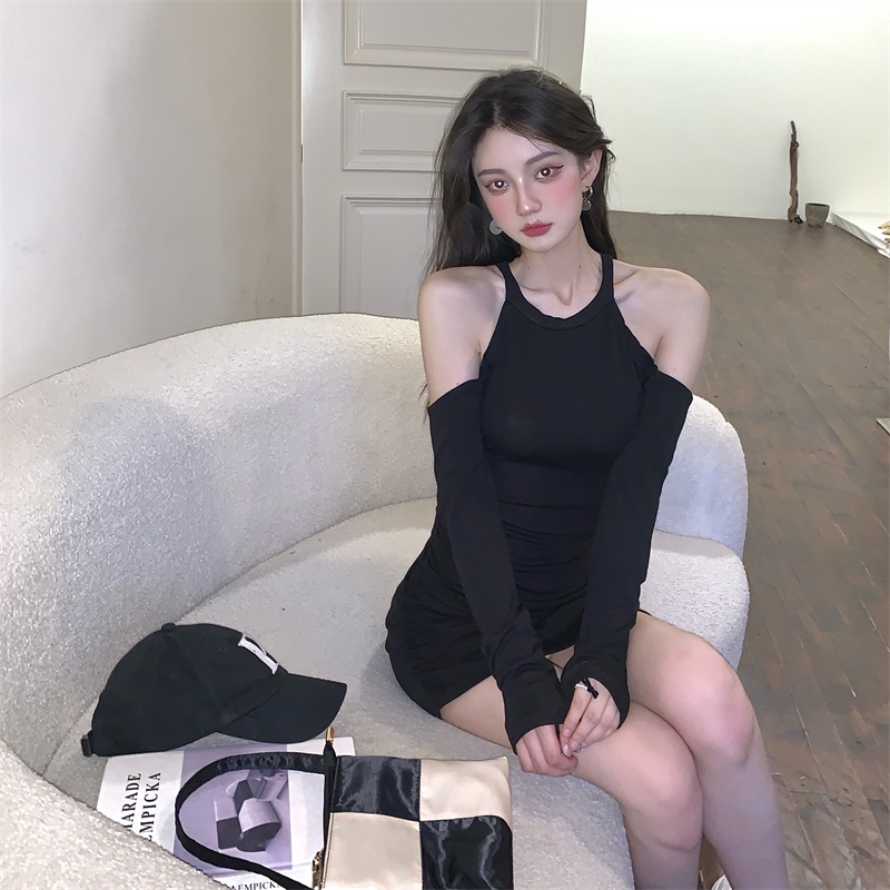 Đầm IELGY dáng ôm dài tay hở vai thời trang gợi cảm dành cho nữ