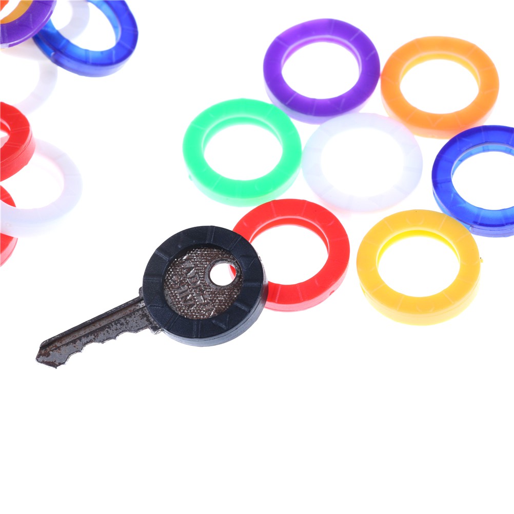 10 vòng silicone dùng bọc chìa khóa màu kẹo tiện dụng