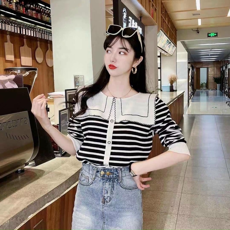 Áo Len kẻ cổ thuỷ thủ siêu hot | BigBuy360 - bigbuy360.vn