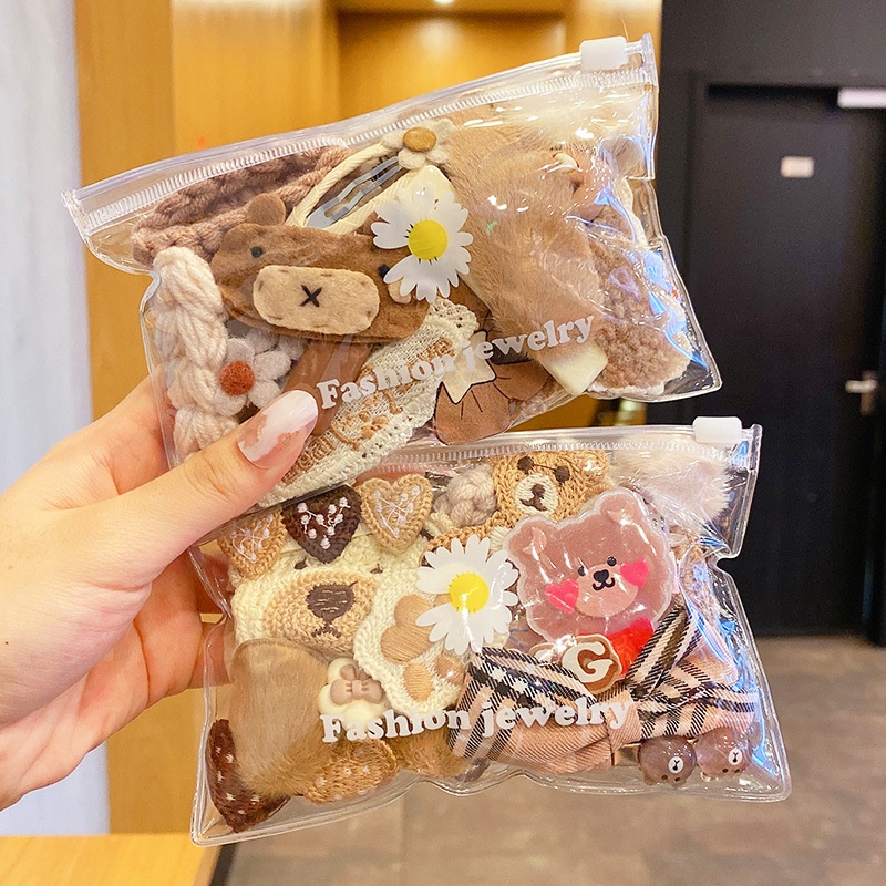 8/9/10 Kẹp Tóc Vải Lông Phong Cách Hàn Quốc Dễ Thương