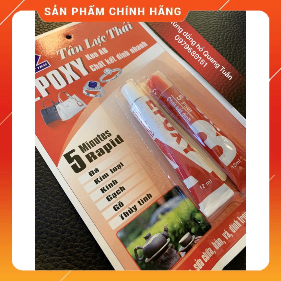 Keo AB trong suốt chuyên dán đồng hồ, trang sức, phụ kiện....dụng cụ sửa chữa đồng hồ (Bộ Keo Dán Chống Nước Đồng Hồ )
